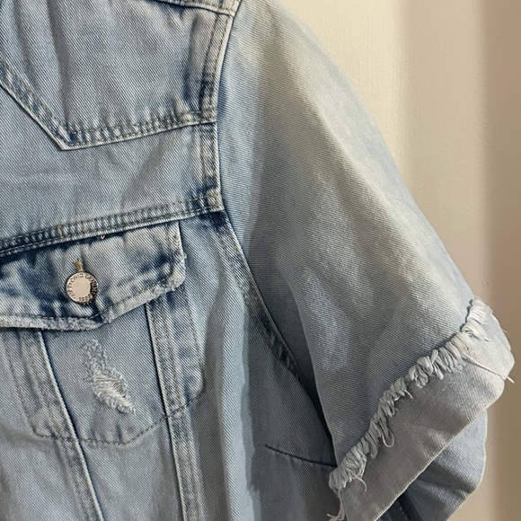 City Chic Light Blue Denim Jacket - Picture 3 of 5